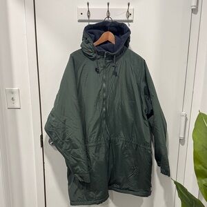 Woolrich Dark Green Hooded Raincoat